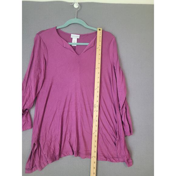 Soft Surroundings Plum A-Line Tunic P/M Long Sleeve Oversized – EUC - Picture 7 of 7